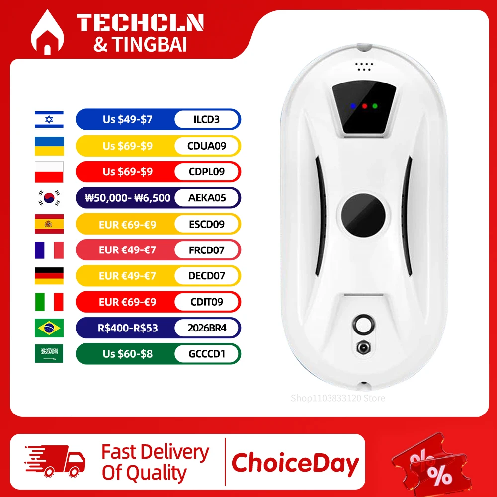 Smart Window Cleaning Robot Electric Intelligent Glass limpiacristales Robot Vacuum Cleaner for Window Remote Control for Home