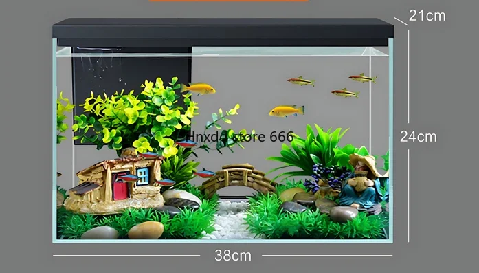 Green smart fish tank glass small living room circulation filter