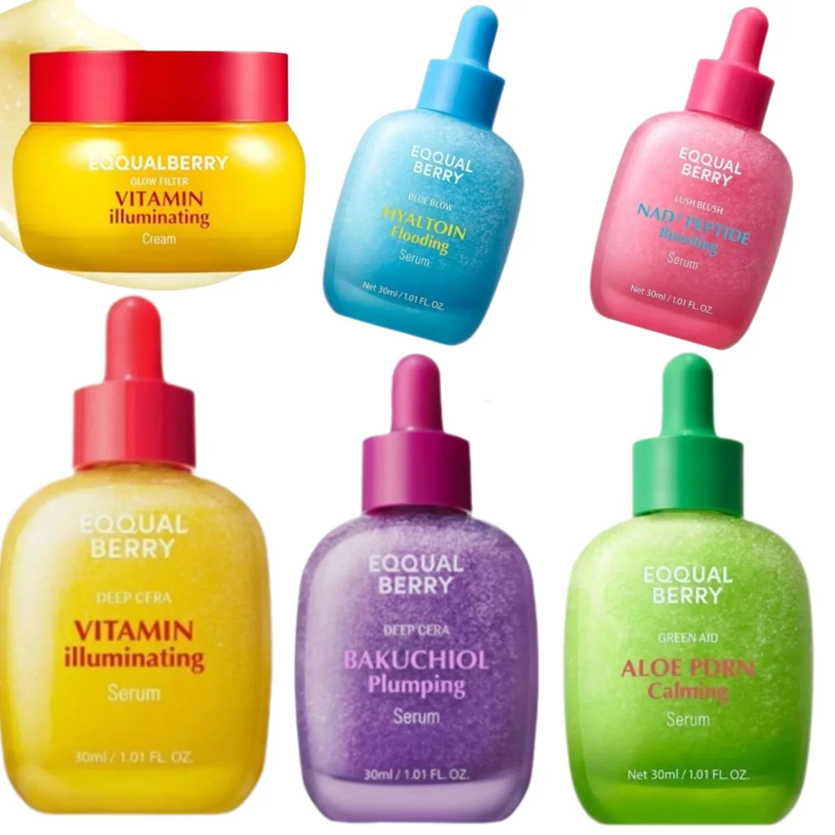 Suero Iluminador con Vitamina Bakuchiol EQQUALBERRY, Suero Reafirmante con Bakuchiol, Suero Estimulante de Péptidos NAD+, Cuidado de la Piel Coreano