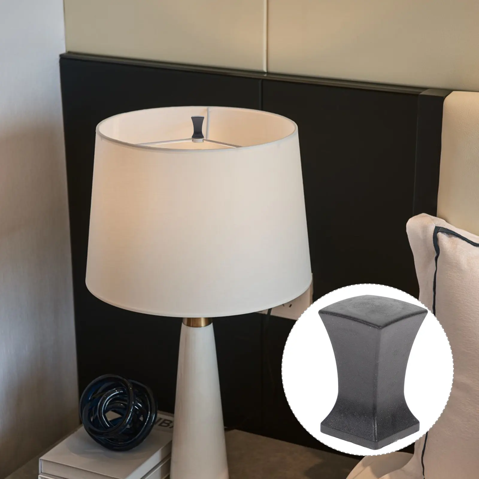 

20Pcs Harp Lamp Finials Square Waist Replacement Light Knob Decor Lamp Shade Holder Decor for Desk Lamps Decorative Accessories