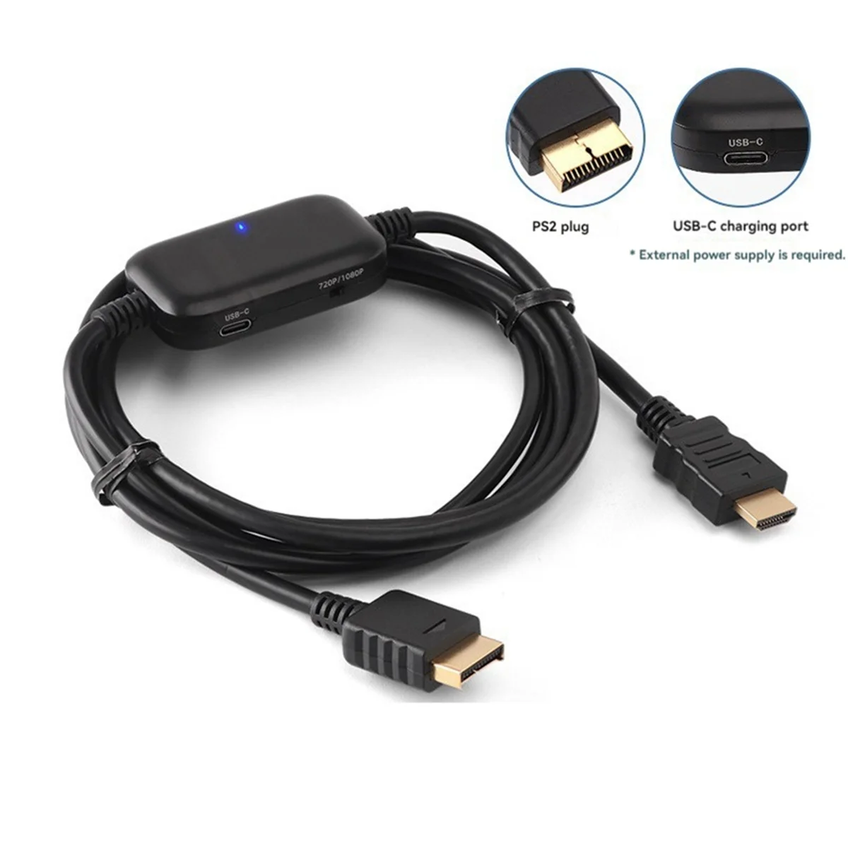 For PS2 to  -Compatible Adapter 1080P Picture Quality Upscaler  -Compatible Converter Cable for Sony PS2 Console