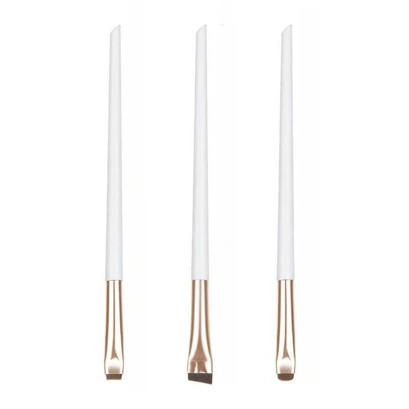 Pinceles de Maquillaje: Pinceles Planos para Delineador de Ojos, Pinceles Angulares Finos para Delineador, Pinceles de Maquillaje Tipo Cuchilla, Pinceles para Cejas