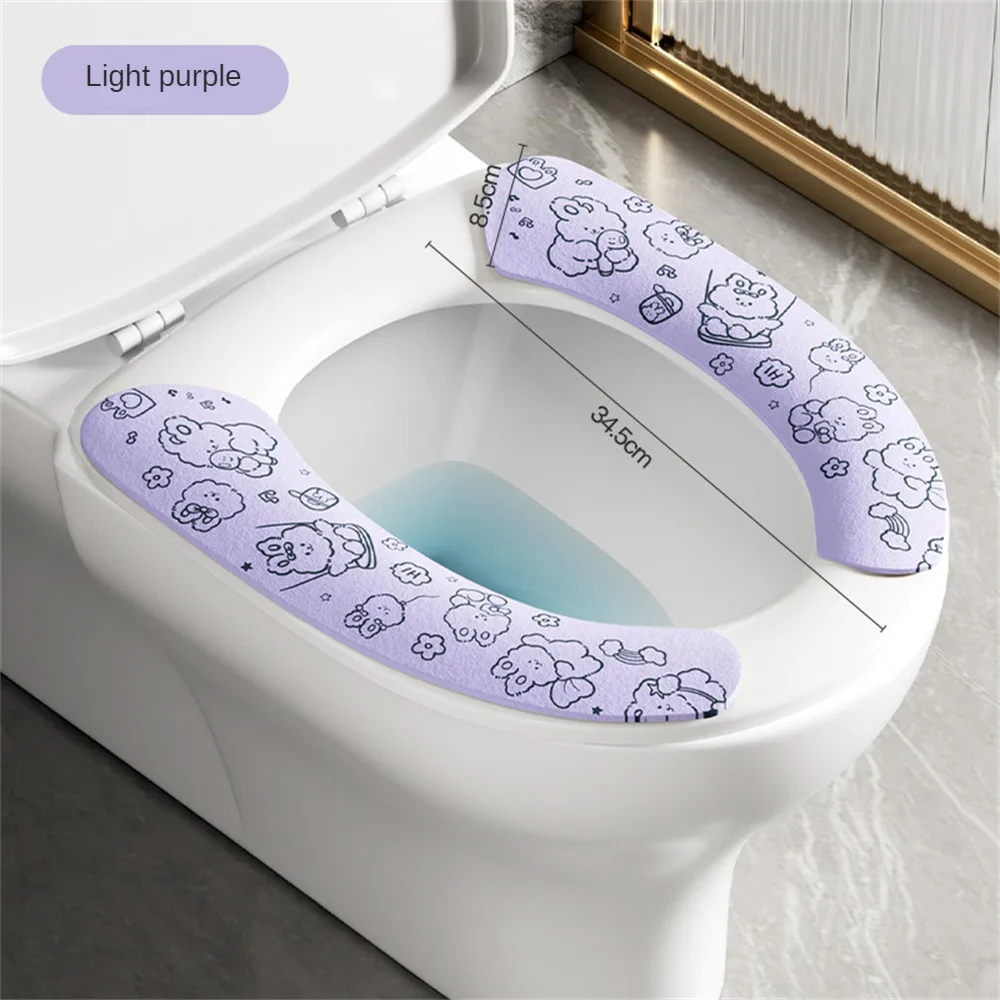 Asiento de inodoro fácil de limpiar, alfombrilla para inodoro, cubierta de pasta, funda impermeable para el hogar de dibujos animados, suministros de baño