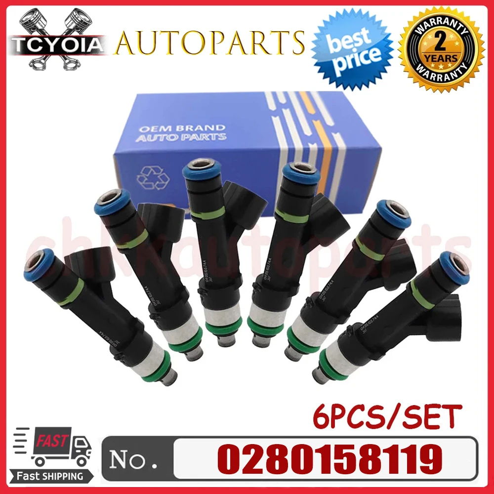 

6 шт./лот OEM # 0280158119 Топливные форсунки для Chrysler Town для Country Dodge Grand Caravan Jeep Wrangler 2007-2011 04861667AA