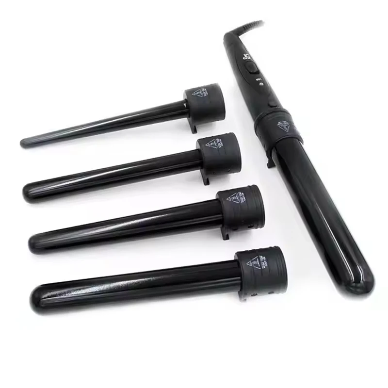 

6 in 1 Ceramic Interchangeable Combo Hair Styler Hair Curler Waver LED Power Light Wand Set Household Use