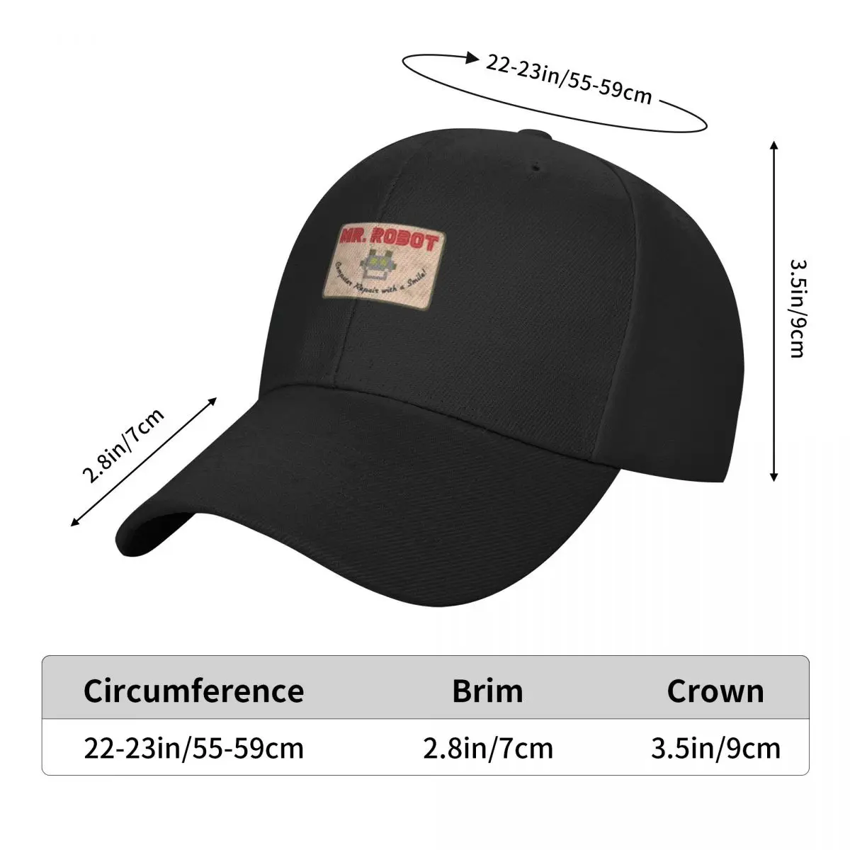 Mr Robot Baseball Cap Big Size Hat Hat Luxury Brand Unique hats luxury woman cap Women's Beach Visor Men's