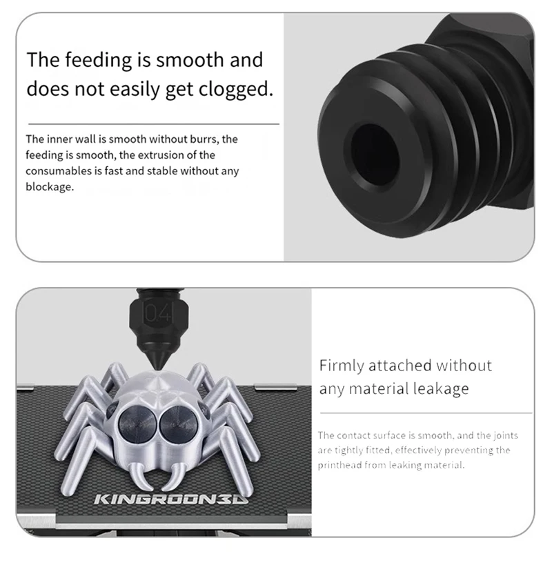 تصلب الصلب النحاس النحاس مطلي ثقب واحد فوهة مقاومة درجات الحرارة العالية لملحقات الطابعة ثلاثية الأبعاد CR-6 SE أندر 3/5 #6