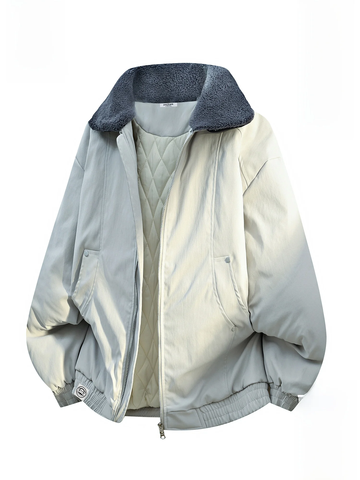 

Мужская повседневная утепленная хлопковая куртка Paul Frank свободного кроя с воротником, на молнии, осенне-зимняя верхняя одежда CleanFit