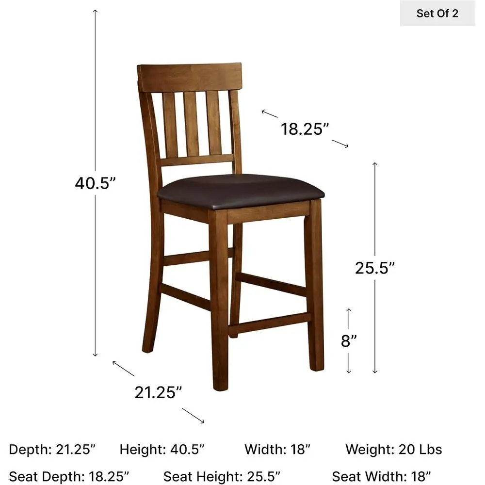 Ralene Traditional 26Counter Height aux Leather at arstool, 2 Count, rown