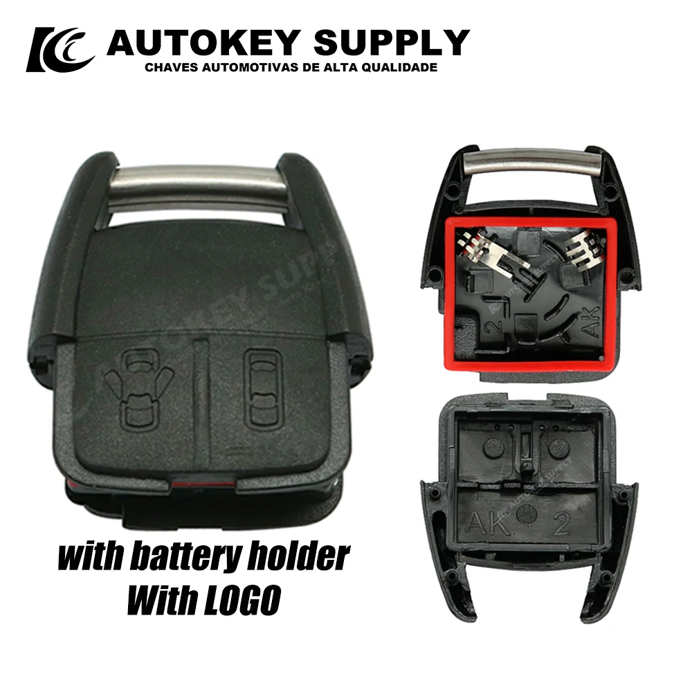 Autokeysupply AKGMS233 2 Button Remote Controle With Battery Holder For Chevrolet