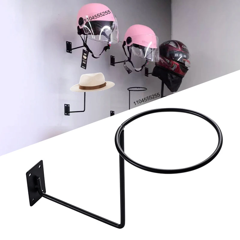 Helmet Hanger Helmet Holder Rack Wall Mounted Hook Metal Stand for Coats Hats Caps Motorcycle Accessories