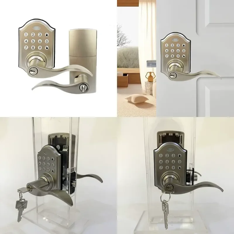 for 50 Users with Light Keyboard Digital Lock Wooden Metal Door Electric Smart Digital Door Lock Factory Price