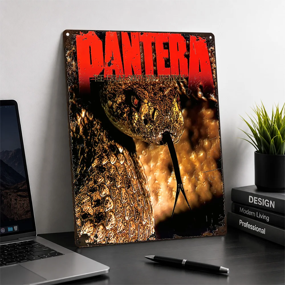 Pantera The Great Southern Trendkill Textured Metal Poster Graphic Wall Art For Bedroom Personalized Aluminum Sign Band Fan Gift