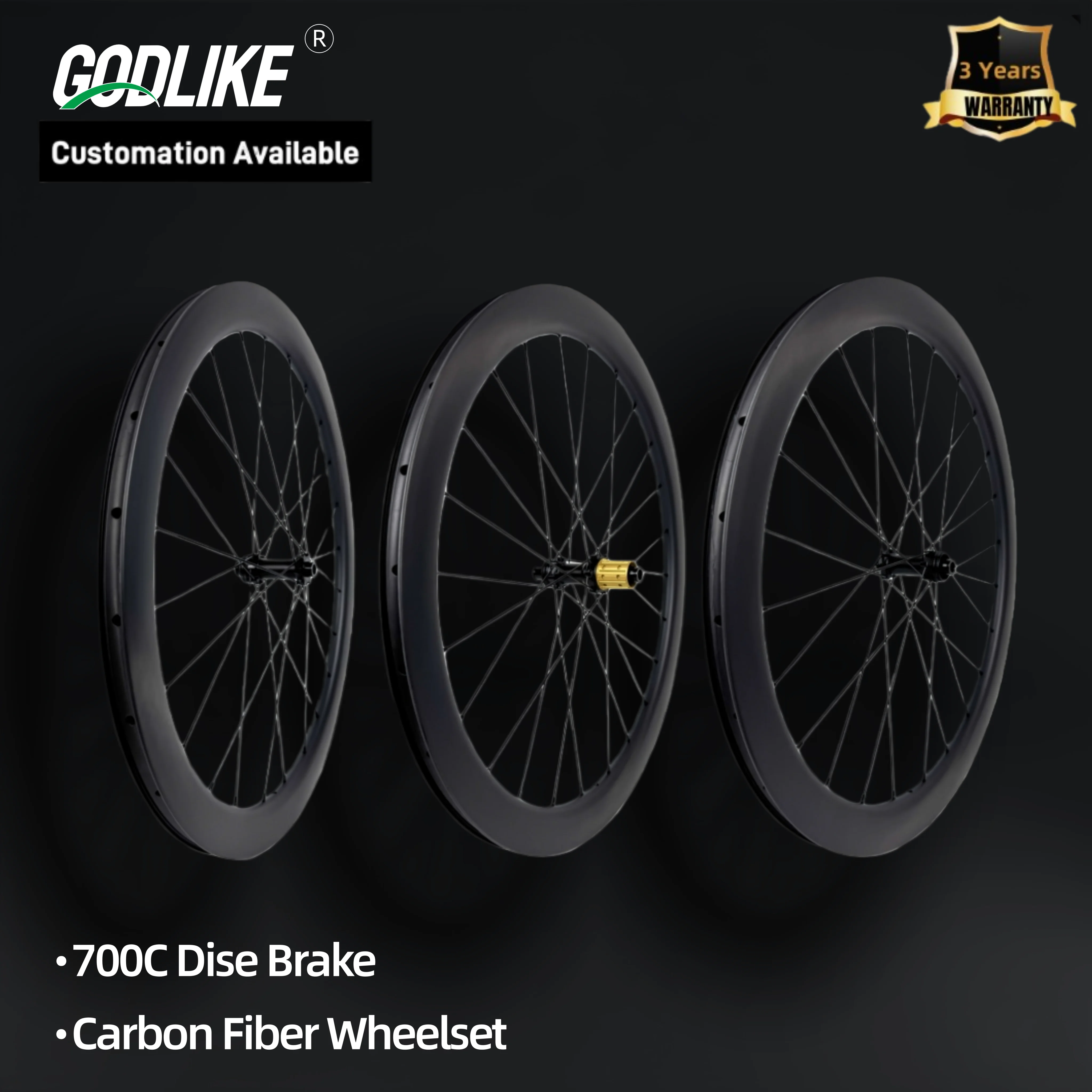 

GODLIKE High Quality 700C Carbon Road Disc Brake Wheel Set 36T Ratchet Structure Hub Racing Wheelset For Cycling