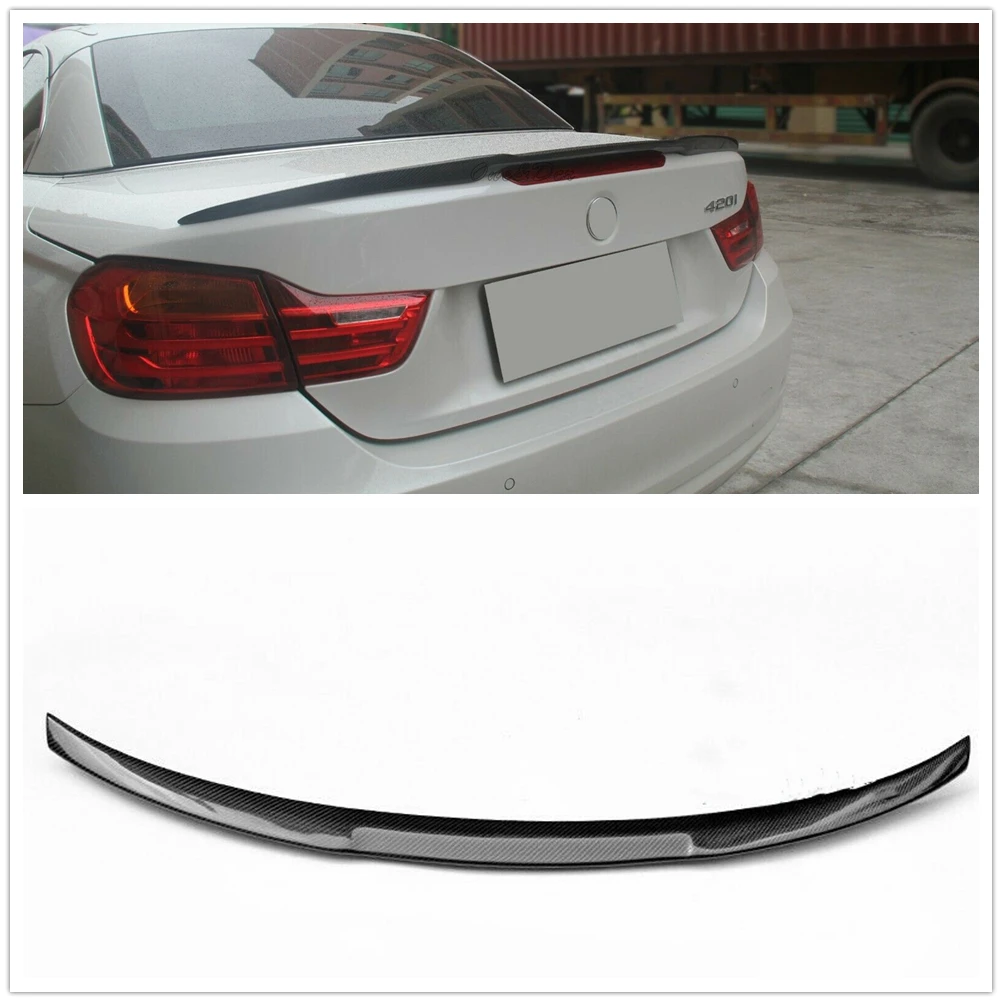 

Carbon Fiber Rear Trunk Spoiler Wing Flap Lip Trim For BMW 4 Series F33 Convertible 428i 430i 435i 440i xDrive 2014-2020