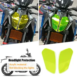 NEW 2024 Motorcycle Acrylic Front Headlight Guard Head Light Lens Cover Protector For DUKE 390 For DUKE 250 2024