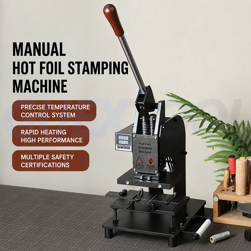 Hot Foil Stamping Machine Temperature Control Leather Logo Embossing Press Foiling Bronzing Press Custom Logo DIY Craft Tools