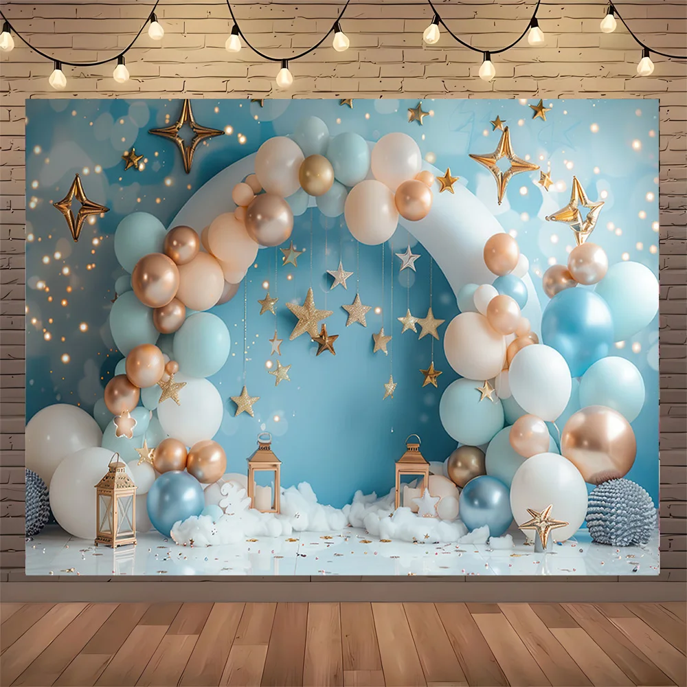 Happy Birthday Party Photography Backdrop Baby Shower Newborn Portrait Colorful Balloon Arch Decor Photo Studio Background AR-05