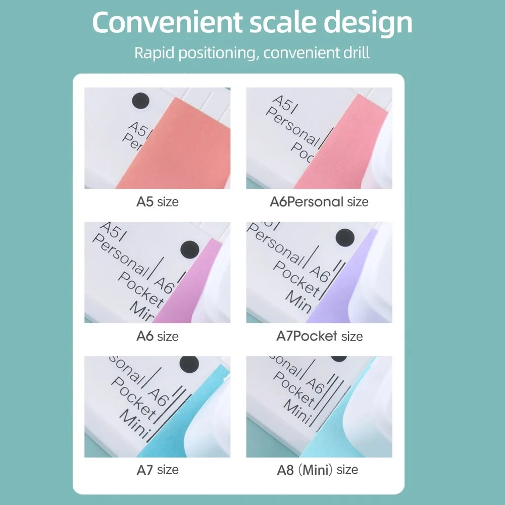 Durable 3 Holes Hole Punch Manual A5 A6 A7 Paper Puncher Tool Loose-Leaf Notebook Portable Ring Binder