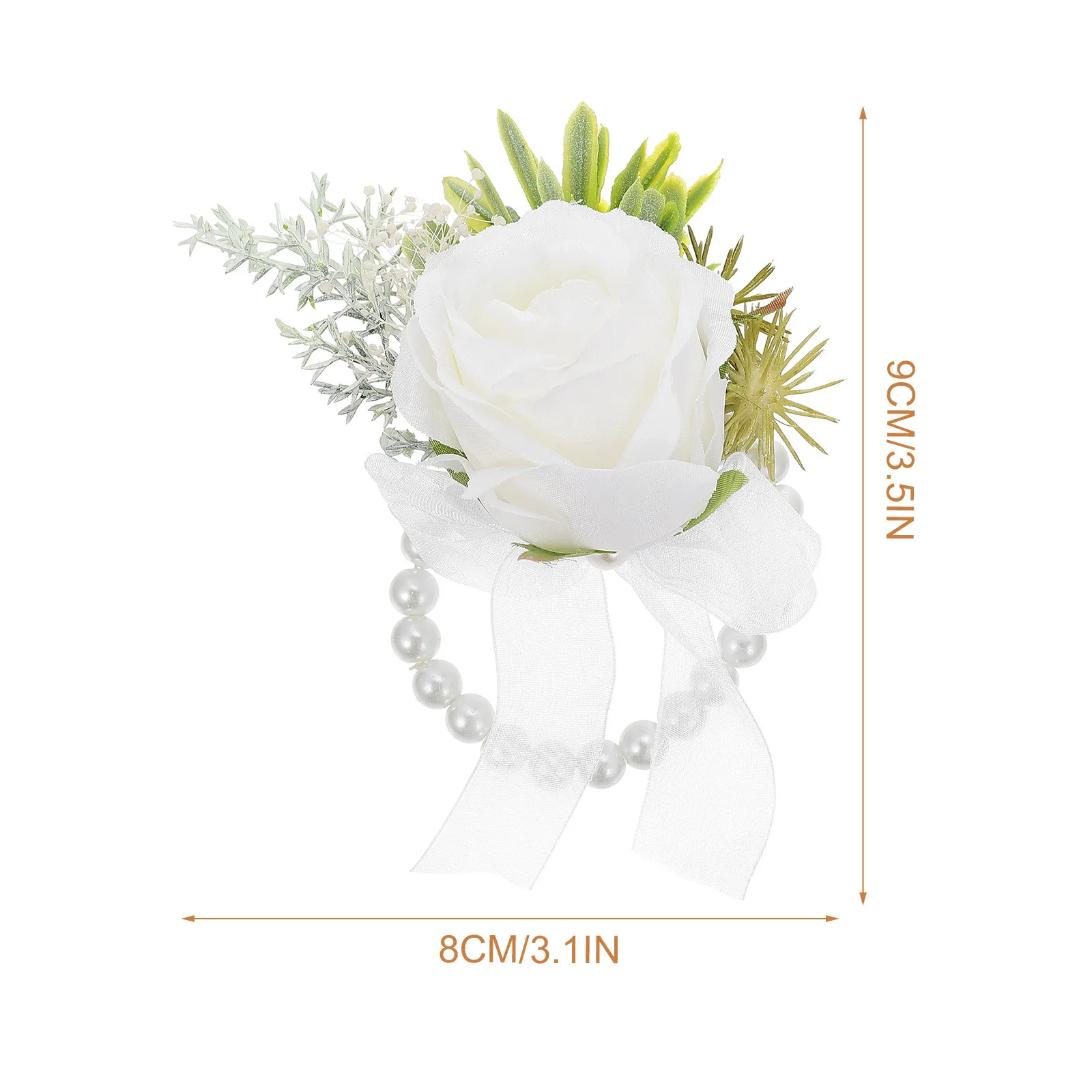 2Pcs Corsage Wristlet Wedding Supply Elegant Delicate Wrist Decor for Bride Matching Any Dress Rustic Modern Chinese Theme