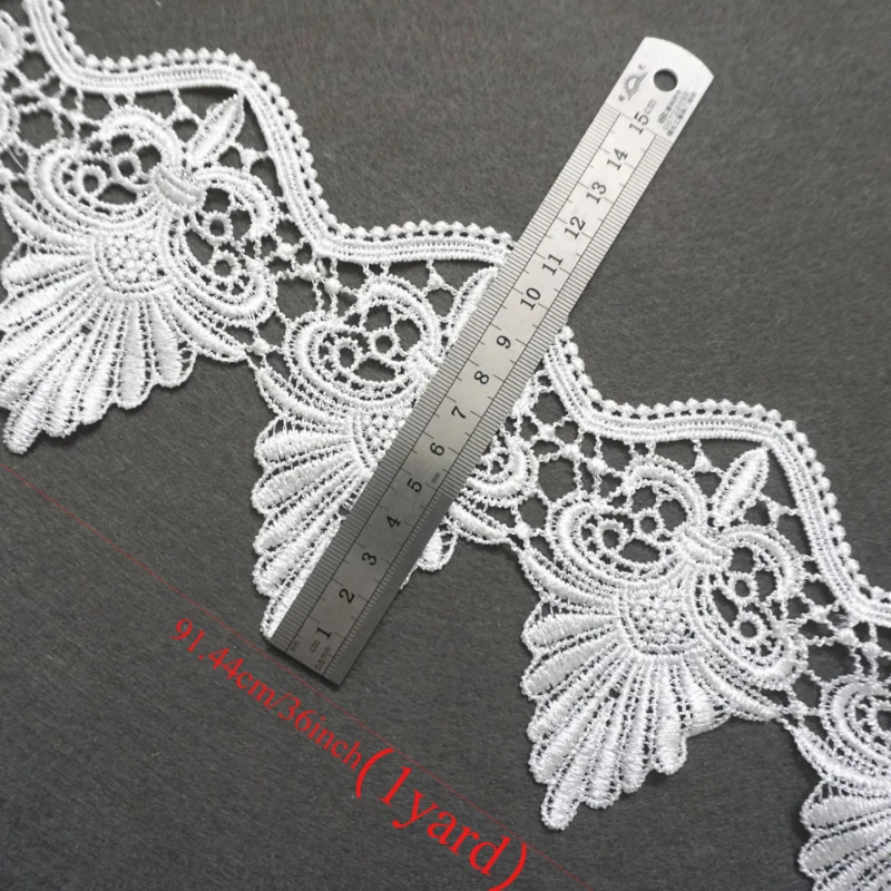 1yard Heavy Beaded Eyelash Lace Trim for Wedding Dress Skirt Decoration Hanfu Costume Accessories