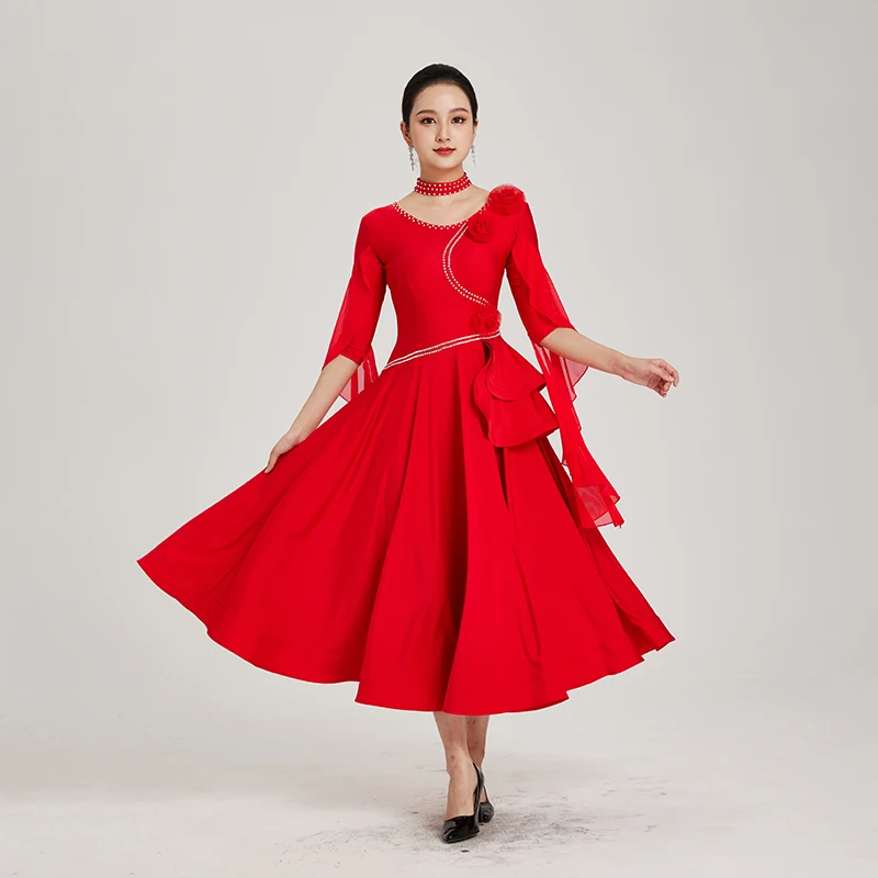 

2026 New Modem Dance Dress Clothes Standard Women Ballroom Dance Dress National Standard Waltz Competition Dresses Costomes
