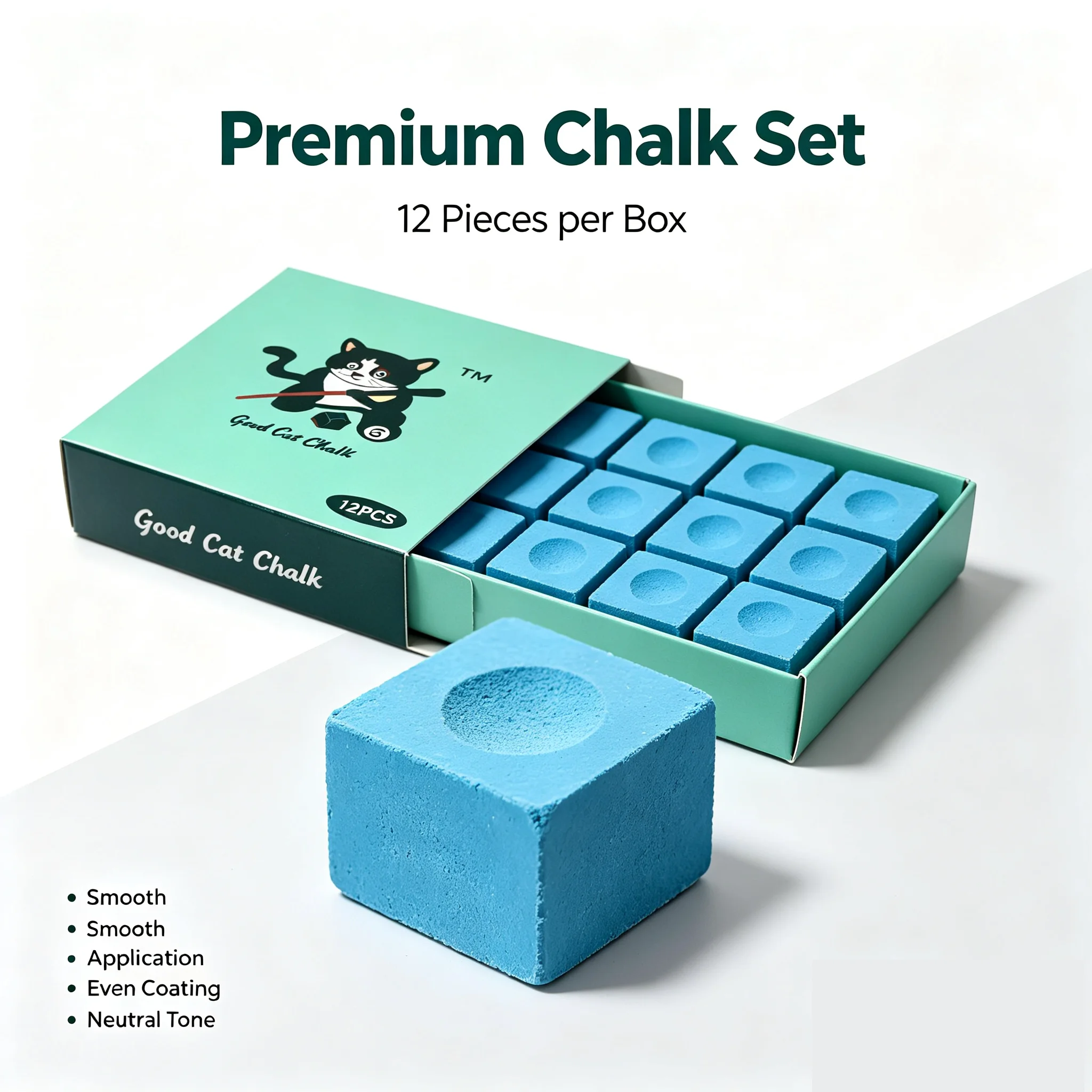 Billiard Cue Chalk Premium Chalk Set | 12 Pcs  Billiard Chalk - Smooth Even Coating