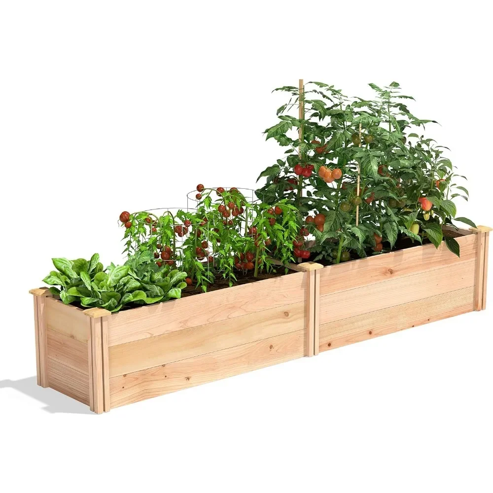 Outdoor Planter,  for Growing Herbs Vegetables Flowers Raised Garden Beds, Premium Cedar Raised Garden Bed