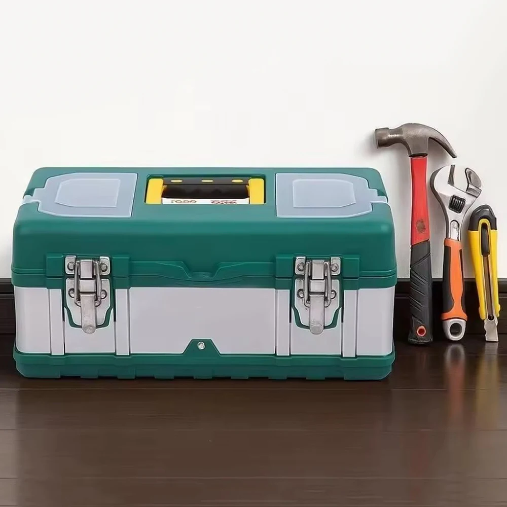صندوق تخزين الأدوات مقاس 17 بوصة مزود بمزالج معدنية - شديد التحمل للكهربائيين والمنزل ورشة عمل #3
