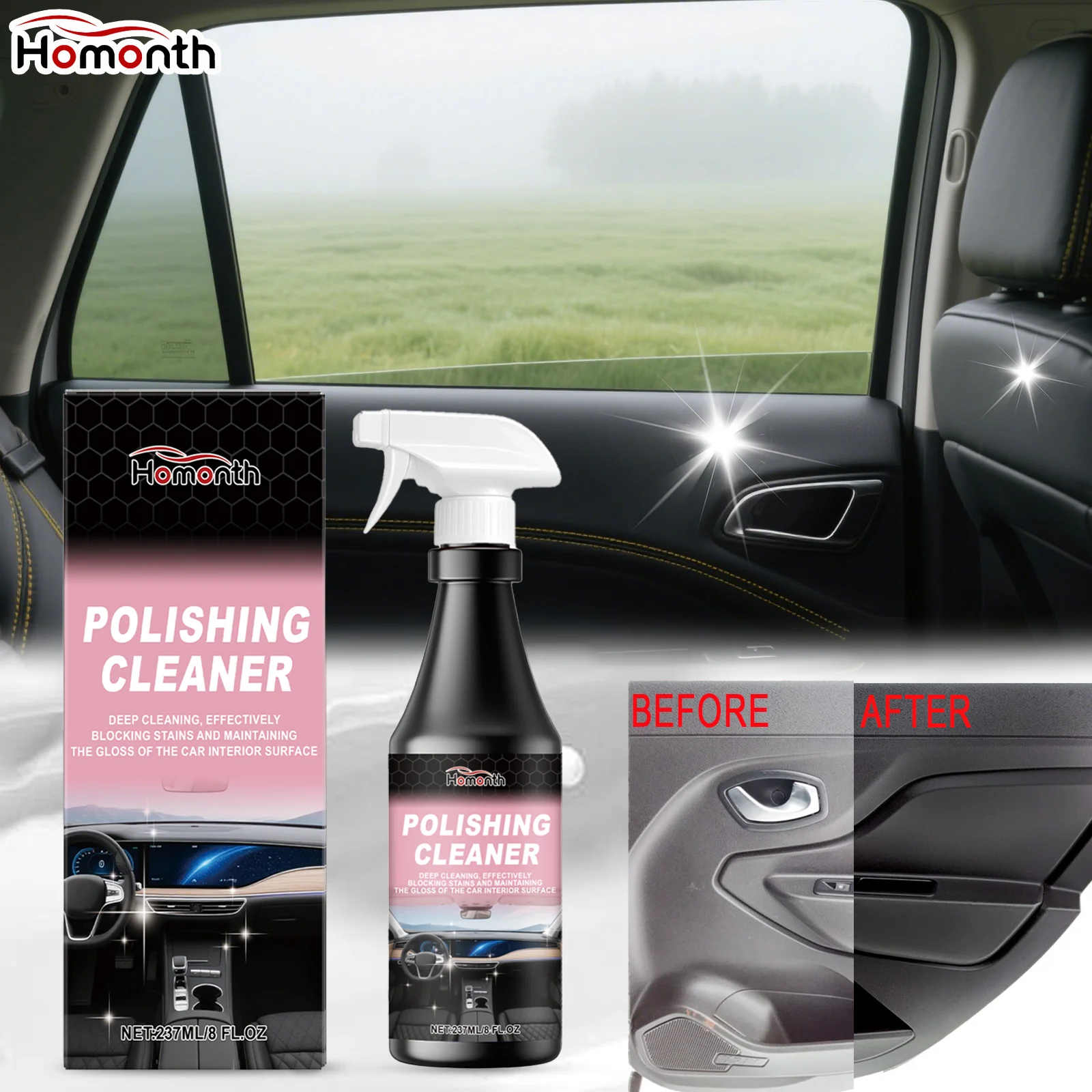 237mlQuickClean&ShineInteriorSprayInstantLeatherPlasticCareStreakFreeFormulaBigSizeCarInteriorRefreshAutocare-AliExpress