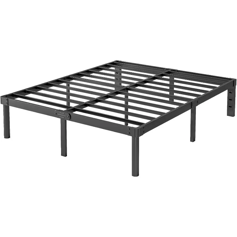 

Queen Bed Frame 14 Inch Metal Heavy Duty Platform No Box Spring Needed Easy Assembly Noise Free Black