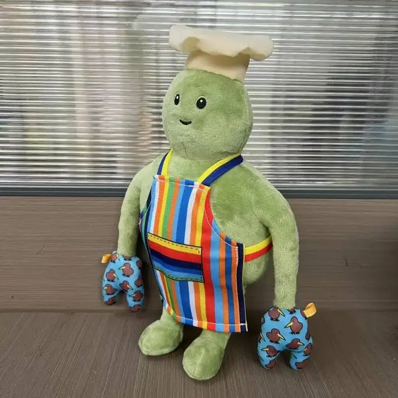 Anime The Tiny Chef Show Plush Toy Cartoon Animation Doll Cute Green Skinned Chef Wearing Apron Collection Toy For Kid Gifts