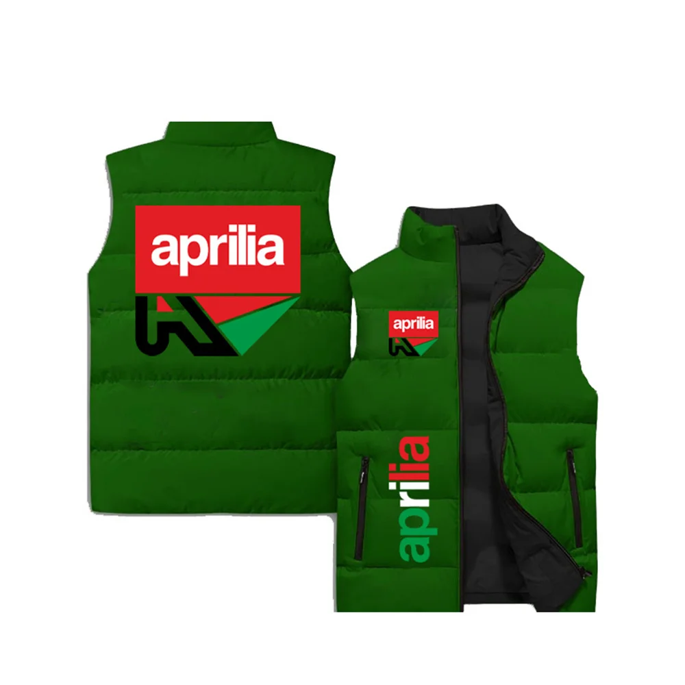 New men\'s motorcycle cotton lined windproof sleeveless jacket brand Aprilia logo fashionable outdoor windproof motorcycle vest