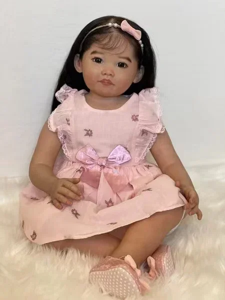 DLS 72 センチメートルすでに完成したリボーンベビードールレオニー手根毛手作りアート人形のおもちゃ子供のためのクリスマスギフト