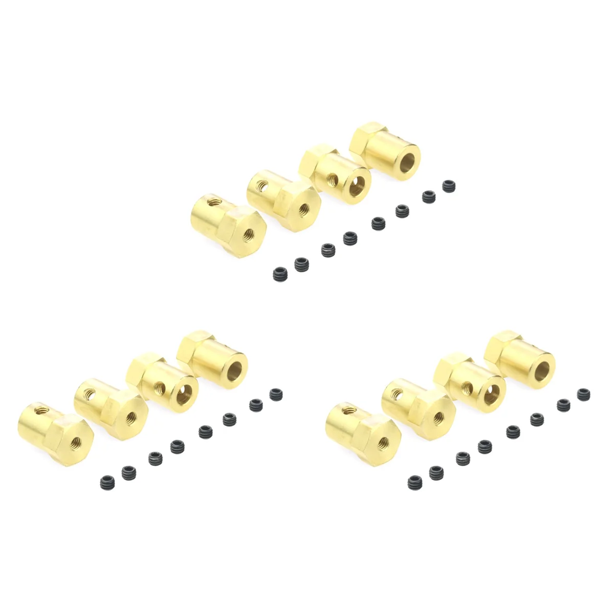 A72Z 12PCS 5mm to 12mm Brass Combiner Wheel Hub Hex Adapter for B14 B16 C14 C24 MN D90 D91 MN99S RC Car Upgrade Parts