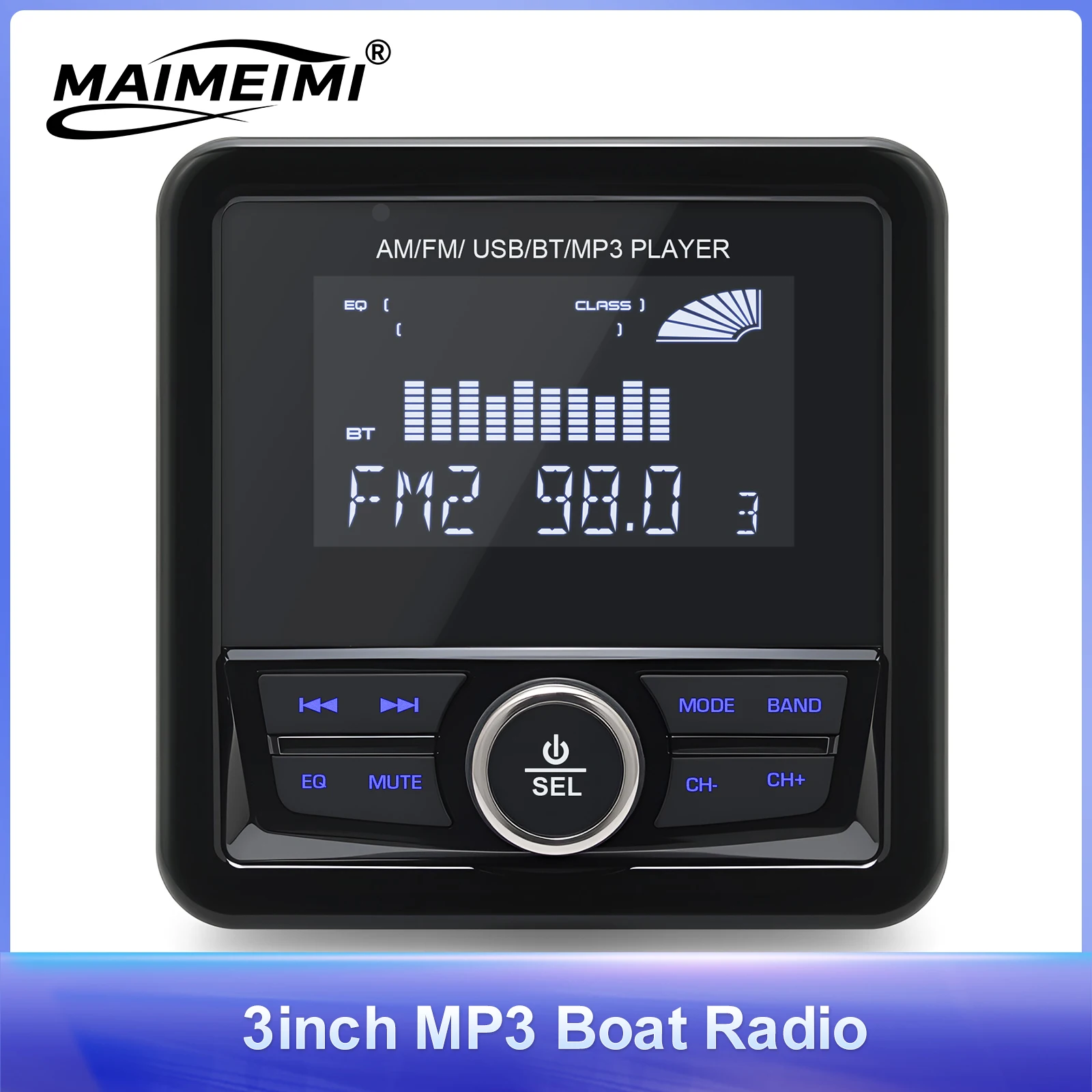 بلوتوث متوافق FM AM الوسائط الرقمية مشغل الصوت مقاوم للماء البحرية راديو قارب ستيريو لليخوت ATV UTV عربة جولف دراجة نارية #1