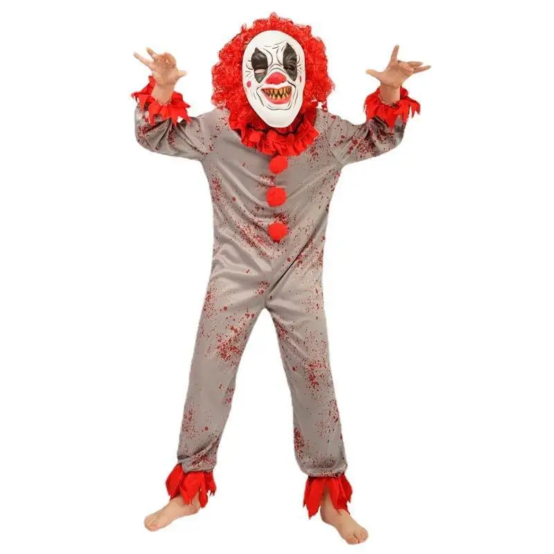 Halloween Kinder Teufel Clown Cosplay Kostüm Bühnenanzug Jungen Joker Outfit Killer Joker Performance Kleidung