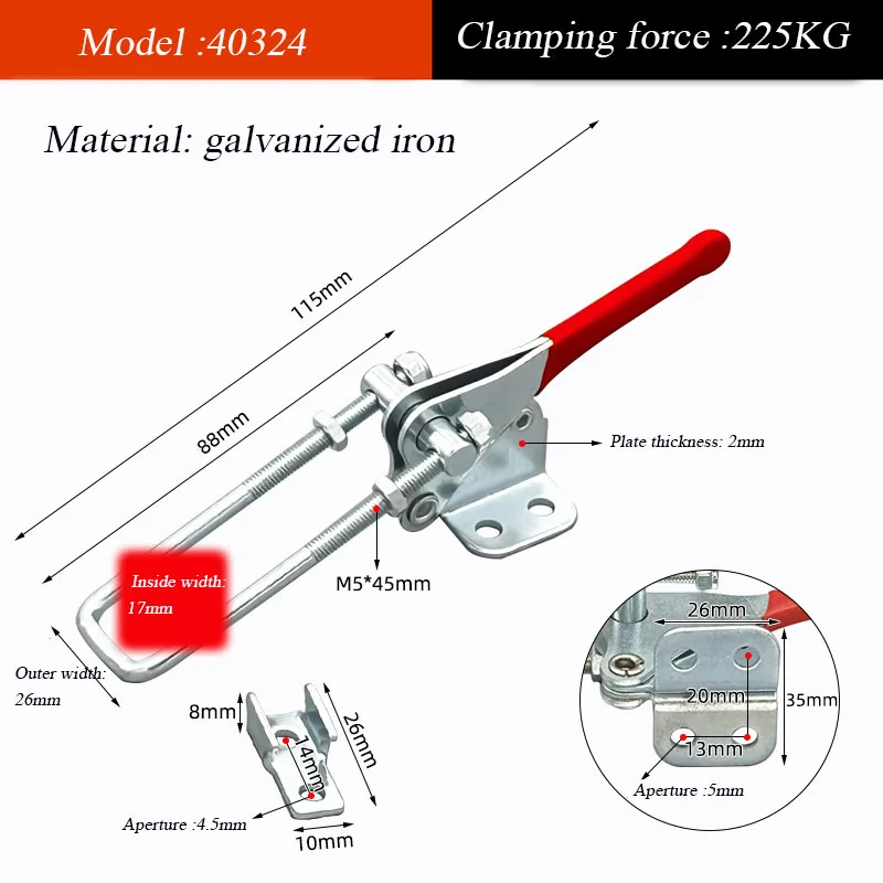 90 Degree Heavy Duty Latch Type Quick Jig Fine Workmanship Adjustable Anti-Slip Toggle Latch Catch Clasp