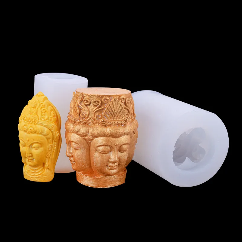 3D Three-dimensional Buddha Statue Silicone Mold Handmade Soap Scented Candle Gypsum Glue Mould A479