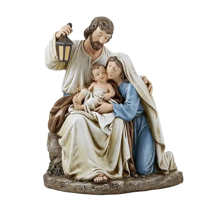 Feast and Christmas resin figurine, 9.25 inches, Holy Family