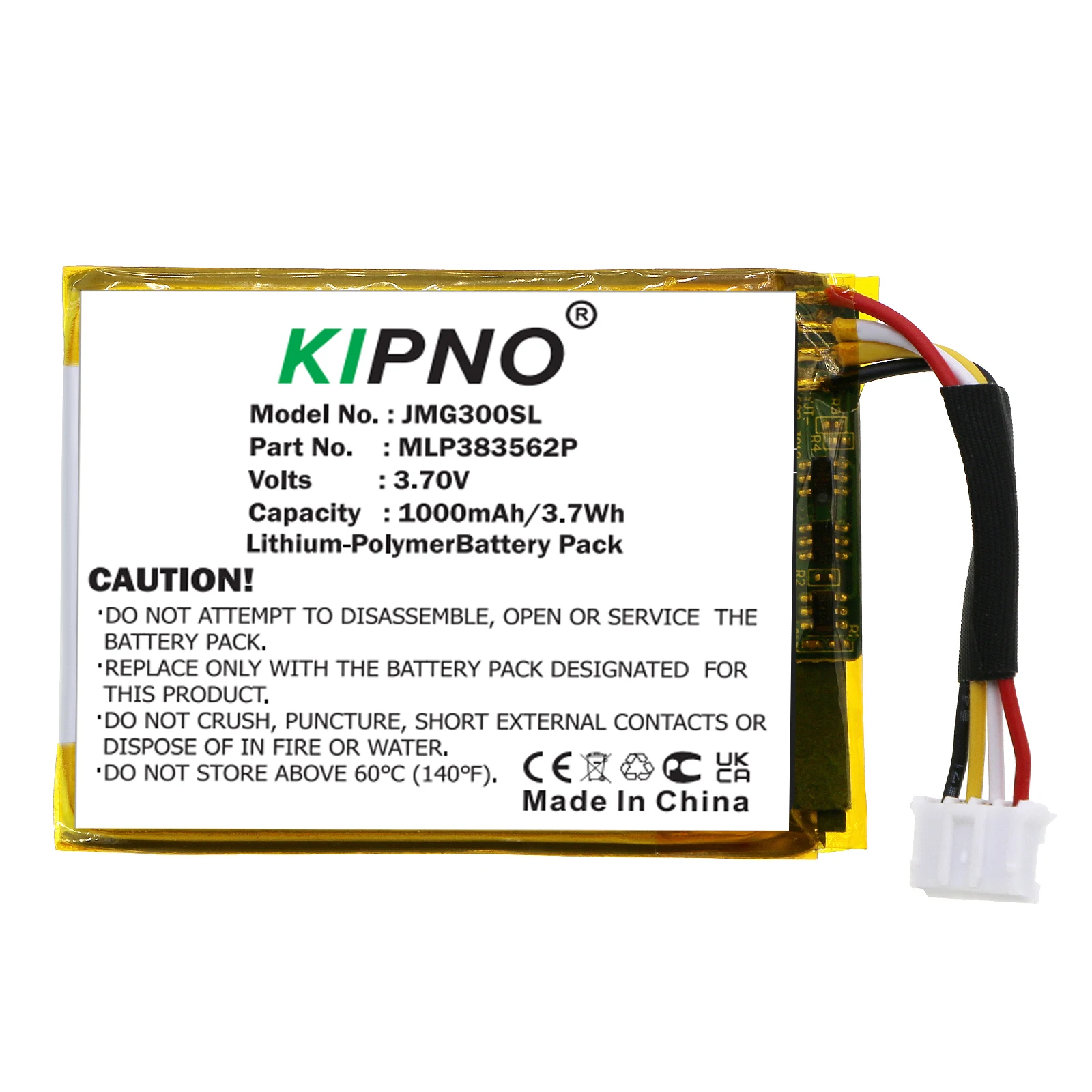 

KIPNO 3.7V 1000mAh Speaker Replacement Battery MLP383562P for JBL Go 3 +Tool
