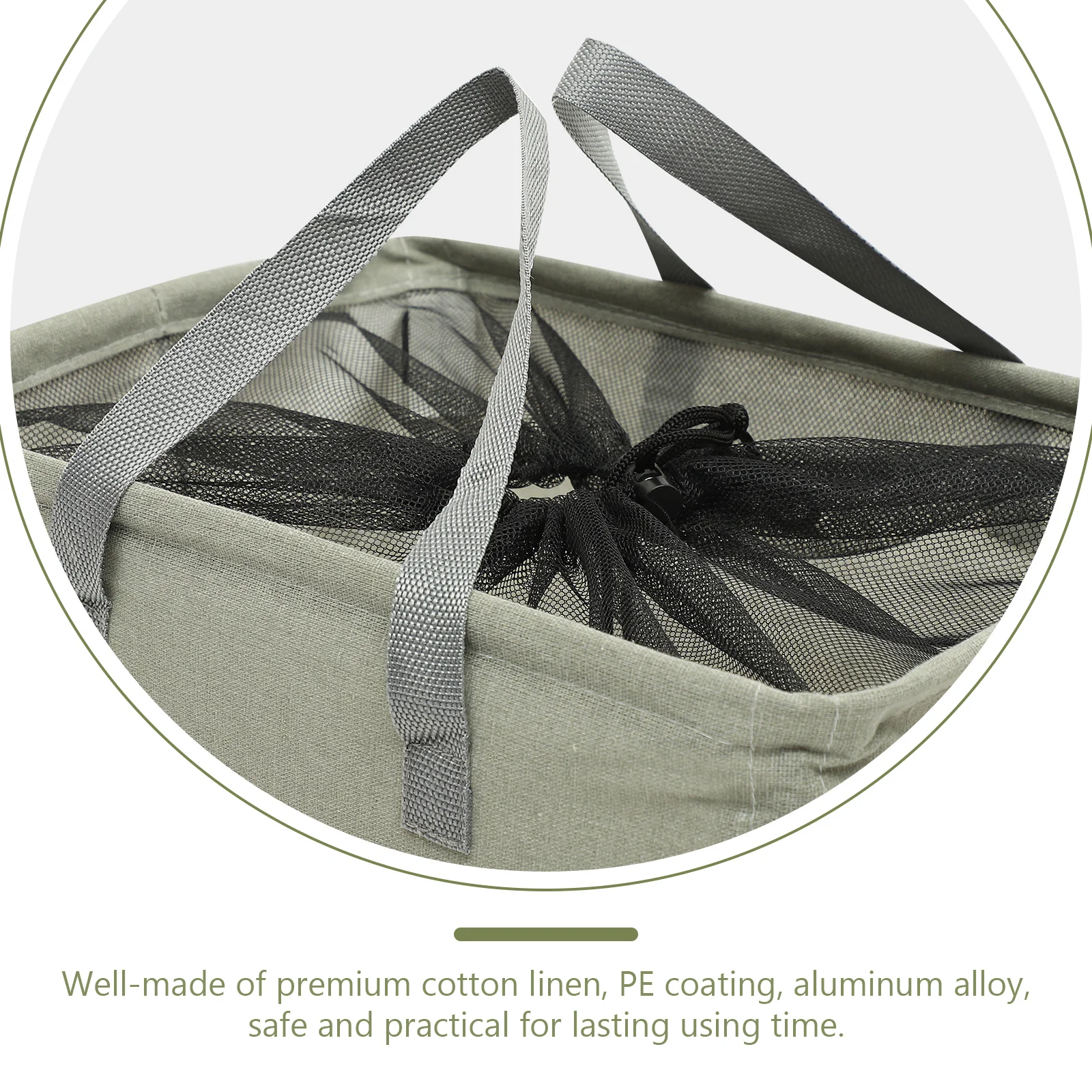 

Dorm Laundry Basket Large Capacity Foldable Design Cotton Linen Pe Coated Aluminum Alloy Comfortable Handle Organizer