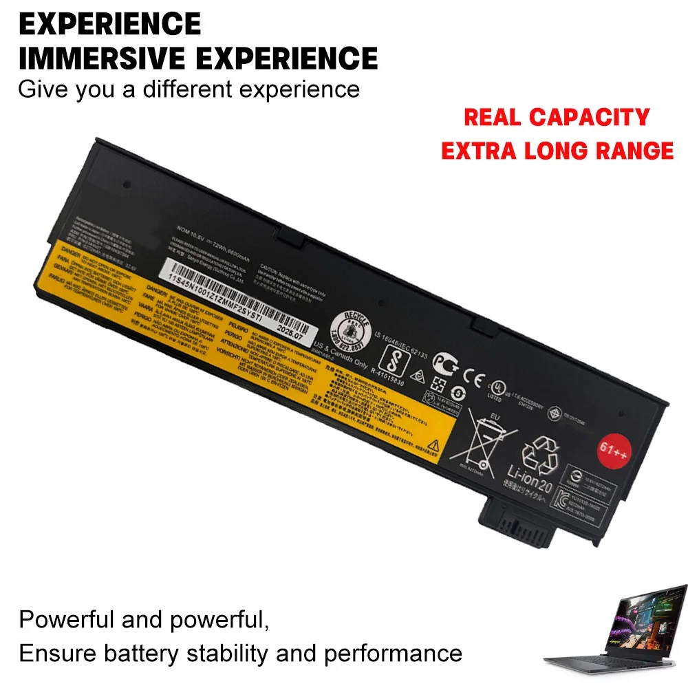 10.8V 72Wh  01AV427 01AV423 01AV425 SB10K97584 SB10K97597 Laptop Battery for Lenovo ThinkPad T470 T480 T570 T580 P51s P52s 61++