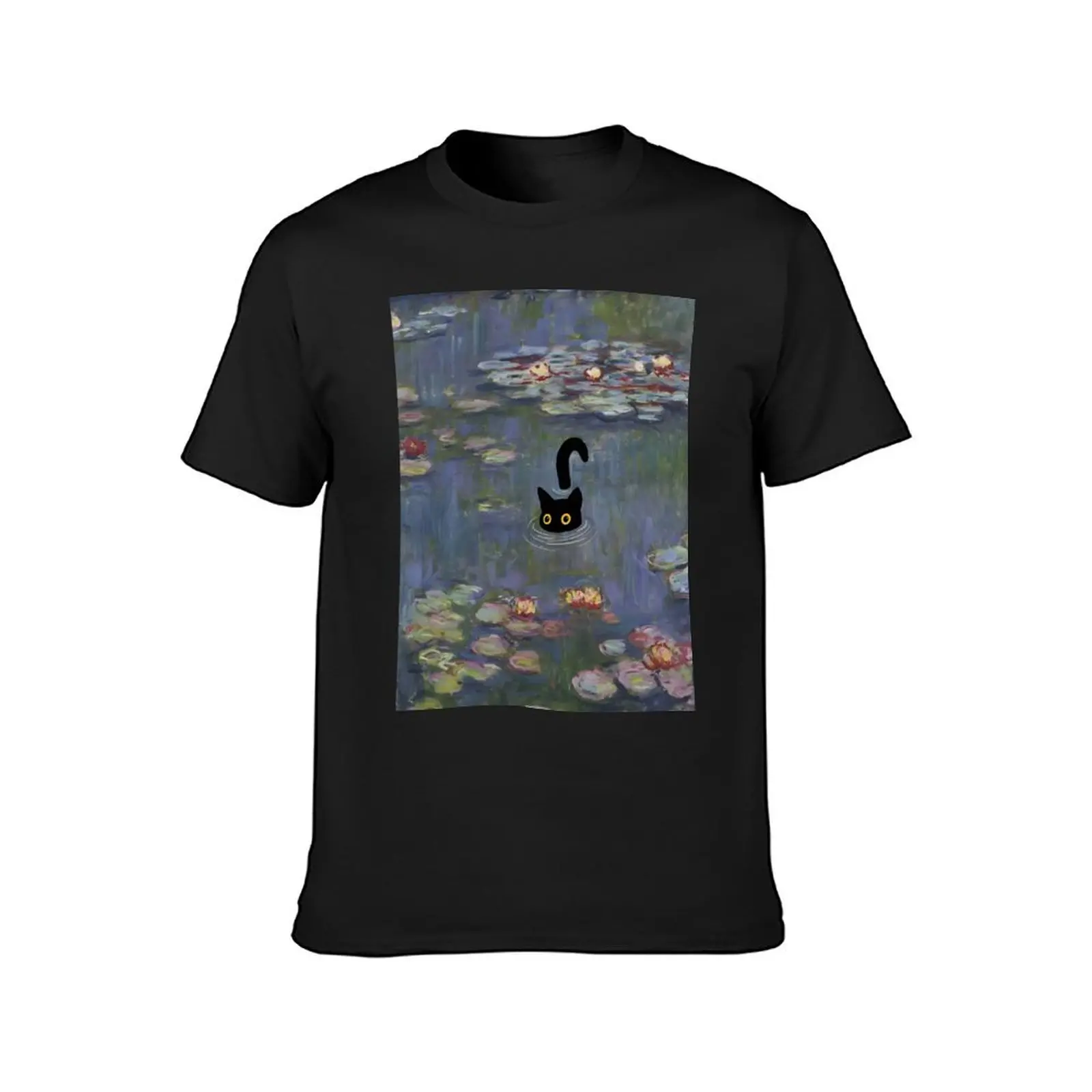 Cat Print Monet Water Lilies T-Shirt boys whites shirts graphic tees designer t shirt men