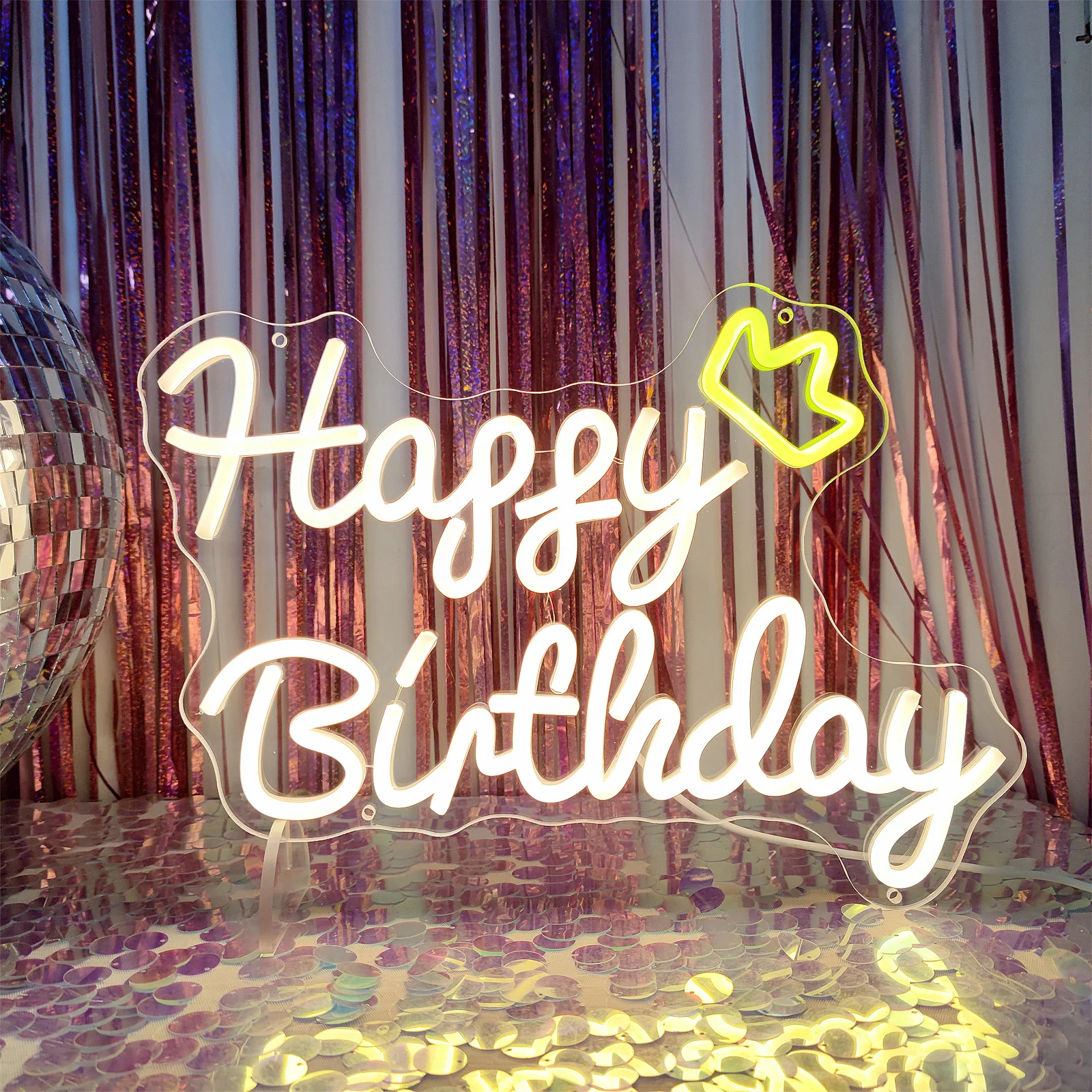 Feliz Cumpleanos LED Letro Happy Birthday Neon Sign Ligh For Birthday Party Home Decoration Birthday Gifts Room Wall Decor Light