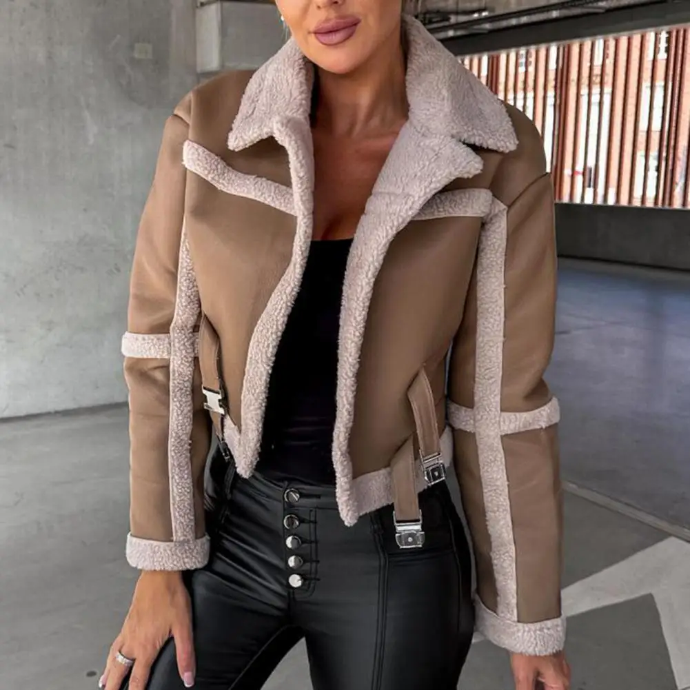 

Comfortable Casual Women Jacket Luxurious Leather Surface Women Jacket Vintage Motorcycle Outerwear Women's Faux for Indoor