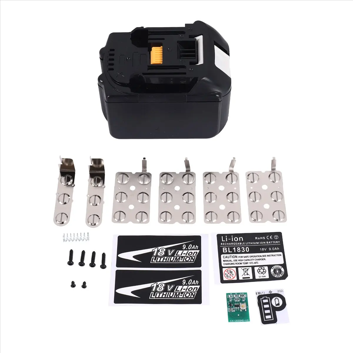 N86R BL1890 Li-Ion Battery Case PCB Charging Protection Circuit Board Shell Box BL1860-15 for 18V 9.0Ah Sticker Label