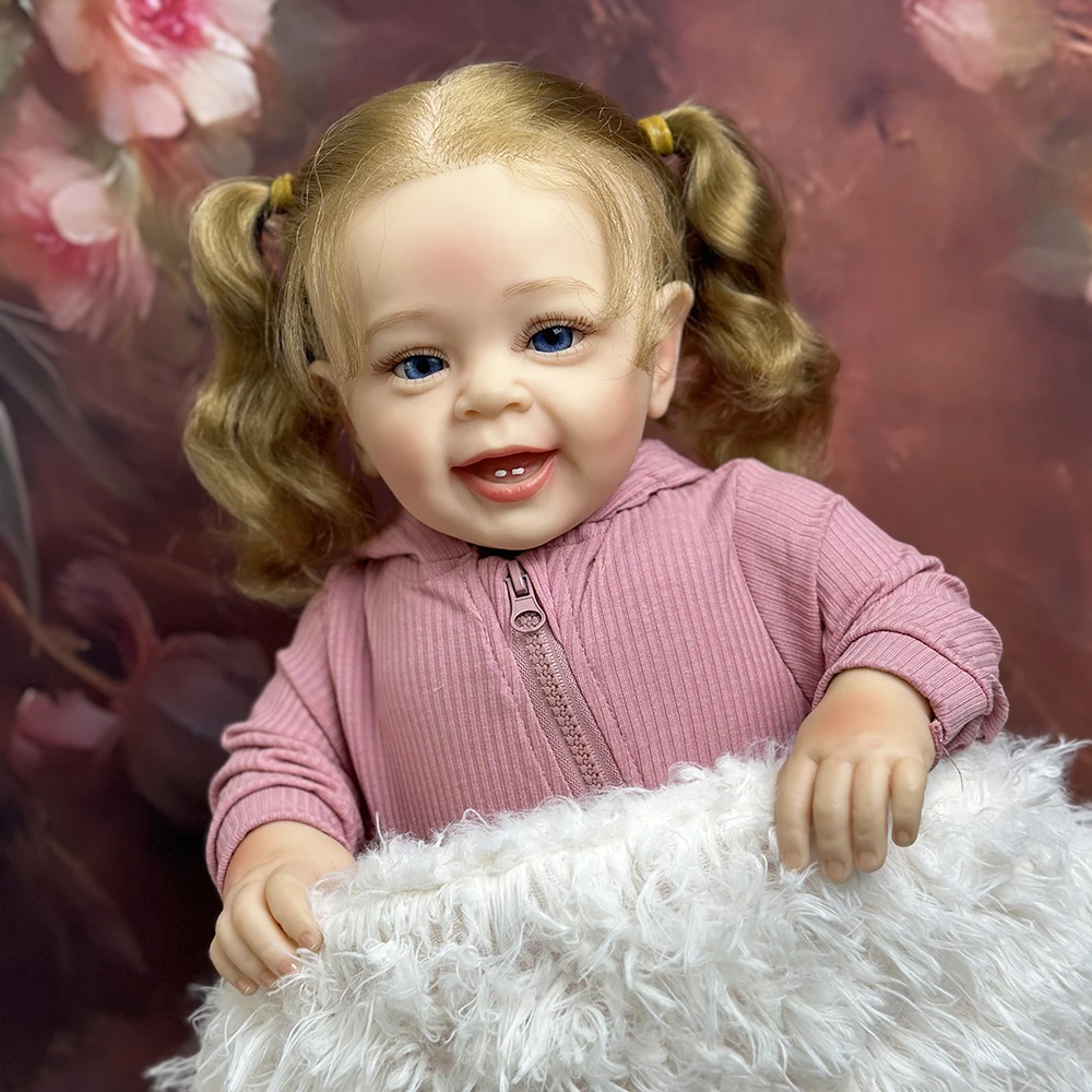 

58CM Full Body Silicone Waterproof Reborn Toddler Girl Doll Princess Lifelike Soft Touch Newborn Children Gift Dolls Bridal Gif