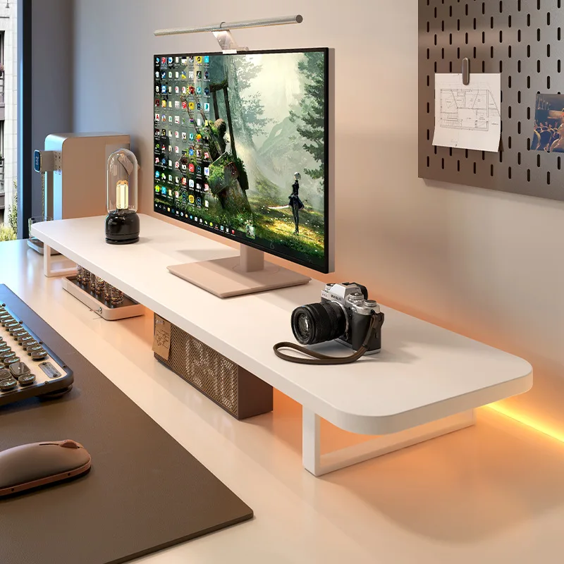 Creative Simplicity And Versatility Office Desktop Storage Rack Workstation Monitor Height Elevated Support  Load-bearing Shelf