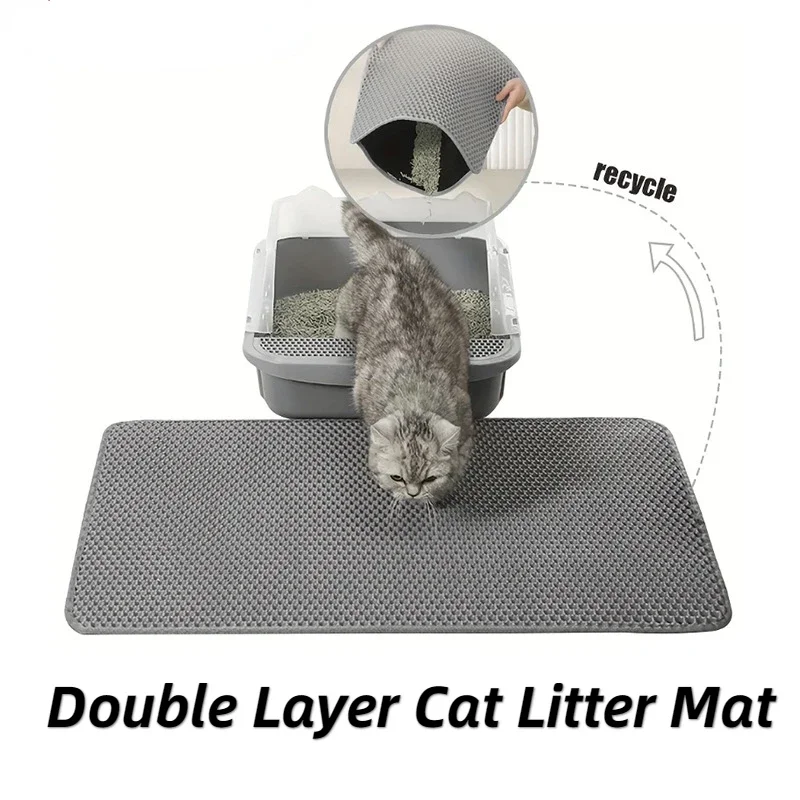 

Cat Litter Mat,Double Layer Trapping Litter Box Mat,Waterproof, Urine Proof, Kitty Litter Mat,Easy Clean, Scatter Control